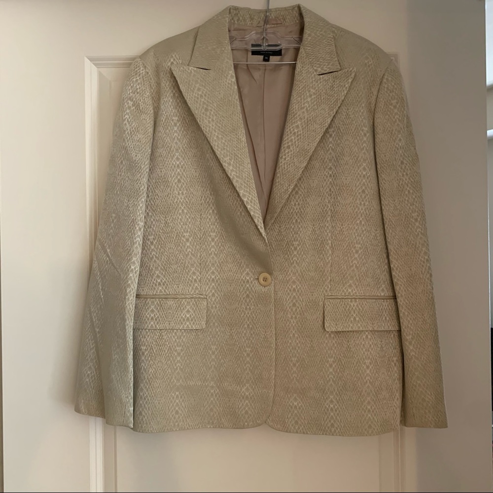 Vntg Zanella Python Print Suit Jacket - image 7